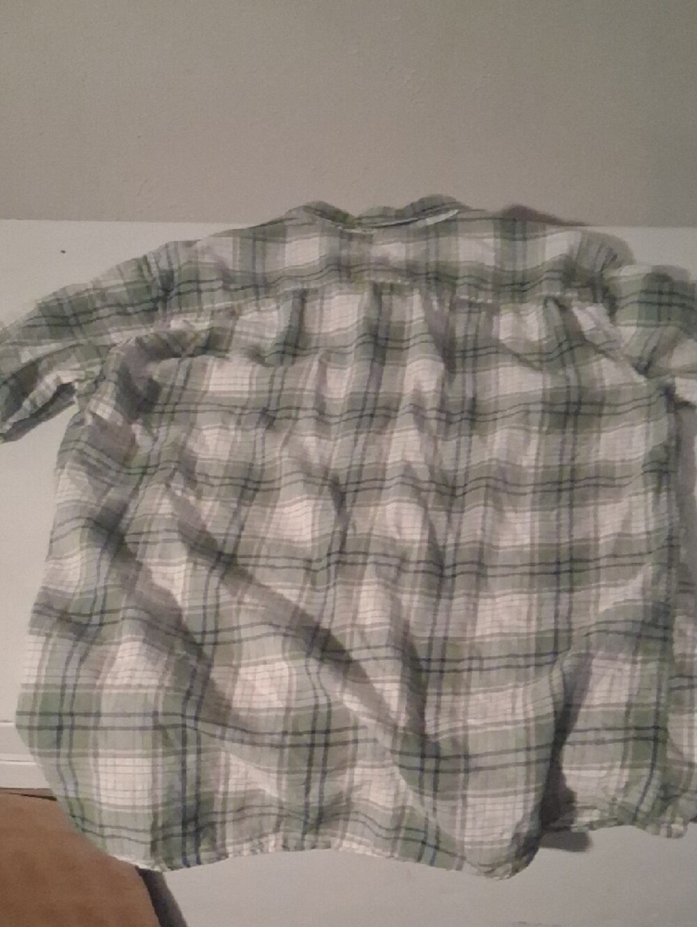 Weatherproof Green Plaid Button Up Shirt Casual Cotton Short Sleeve Size L - Picture 8 of 8